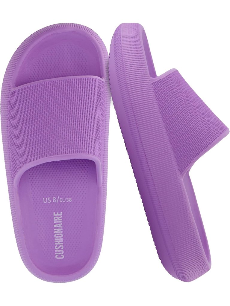 Women's Lavender Comfortable Slip On Slippers Indoor Outdoor Shower Shoes
